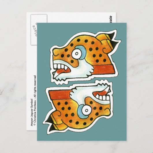 Mayan Jaguar Symbol Briefkaart (Voorkant / Achterkant)
