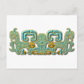 Mayan Jaguar-turquoise en goud Briefkaart (Voorkant)