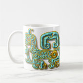 Mayan Jaguar-Turquoise Koffiemok (Links)