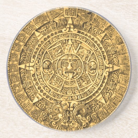 mayan-kalender zandsteen onderzetter (Voorkant)