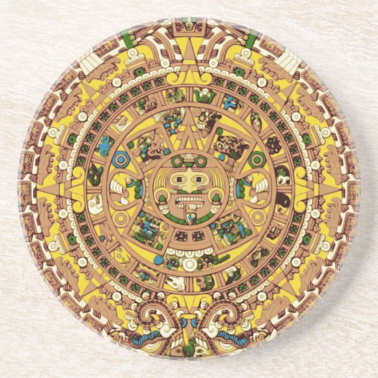 mayan-kalender zandsteen onderzetter (Voorkant)