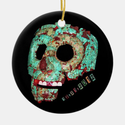 Mayan Mask-2012 Keramisch Ornament (Voorkant)