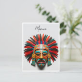 Mayan Mask Mexico Reizen Briefkaart (Staand voorkant)