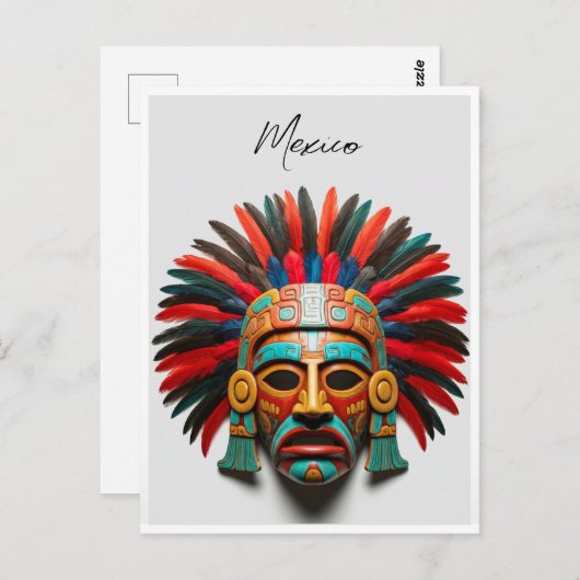 Mayan Mask Mexico Reizen Briefkaart (Voorkant / Achterkant)
