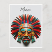 Mayan Mask Mexico Reizen Briefkaart (Voorkant)