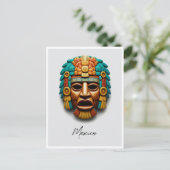 Mayan Mask Mexico Reizen Briefkaart (Staand voorkant)