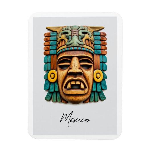 Mayan Mask Mexico Reizen Magneet (Verticaal)