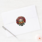 Mayan Mask Mexico Reizen Ronde Sticker (Envelop)