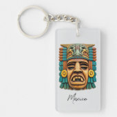 Mayan Mask Mexico Reizen Sleutelhanger (Voorkant)