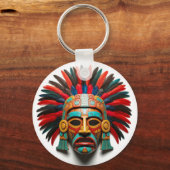 Mayan Mask Mexico Reizen Sleutelhanger (Voorkant)