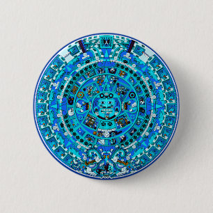 Mayan Maya Aztec Doomsday Symbol ~ Ronde Button 5,7 Cm