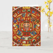 Mayan Maya Azteeks Symbool - Personaliseerbare Kaart (Gele Bloem)