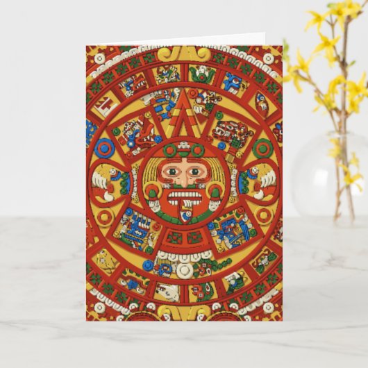 Mayan Maya Azteeks Symbool - Personaliseerbare Kaart (Gele Bloem)