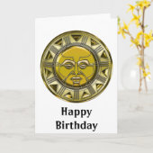 Mayan Metallic Sun in reliëf Kaart (Gele Bloem)