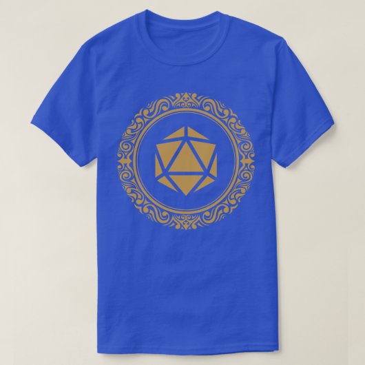 Mayan Monogram D20 Dice Gold tafelblad RPG Gaming T-shirt (Design voorkant)