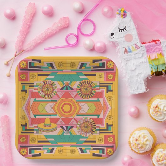 Mayan Mosaic Marvel 02 Papieren Bordje (Feest)