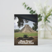 Mayan Pyramid CHICHEN ITZA Travel Souvenir Briefkaart (Staand voorkant)