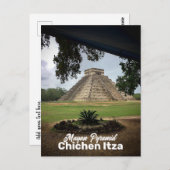 Mayan Pyramid CHICHEN ITZA Travel Souvenir Briefkaart (Voorkant / Achterkant)