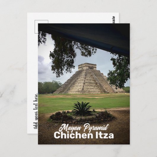 Mayan Pyramid CHICHEN ITZA Travel Souvenir Briefkaart (Voorkant / Achterkant)