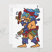 Mayan Rain God gekleurd Briefkaart (Voorkant / Achterkant)