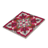 mayan roos red texture tiles tegeltje (Zijkant)