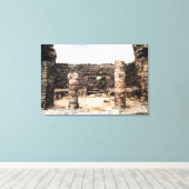 Mayan Ruins in Tulum, Mexico Canvas Afdruk (Insitu (Houten vloer))