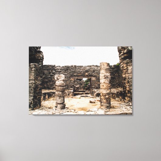 Mayan Ruins in Tulum, Mexico Canvas Afdruk (Voorkant)
