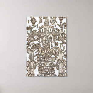 Mayan Ruler Pakal Kim de astronaut omwikkelde doek Canvas Afdruk