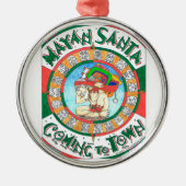 Mayan Santa-versiering Metalen Ornament (Voorkant)