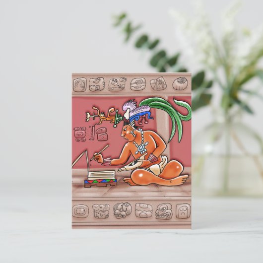 Mayan Scribe Briefkaart (Staand voorkant)
