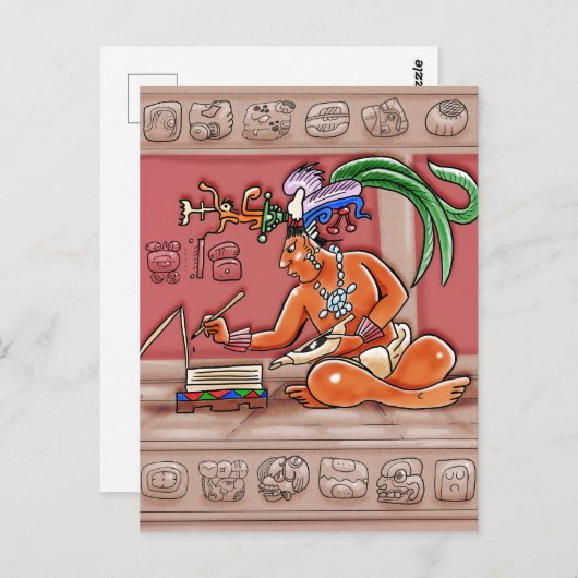 Mayan Scribe Briefkaart (Voorkant / Achterkant)