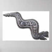 Mayan Serpent - Black en Silver Poster (Voorkant)