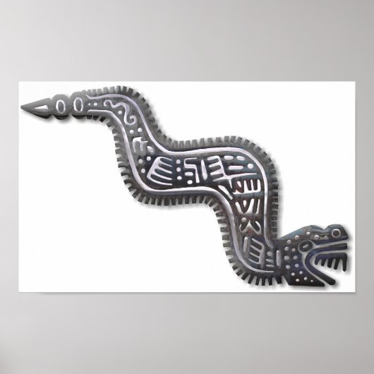 Mayan Serpent - Black en Silver Poster (Voorkant)
