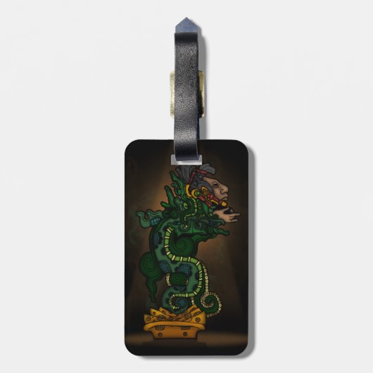 Mayan Serpent God Bagagelabel (Achterkant verticaal)