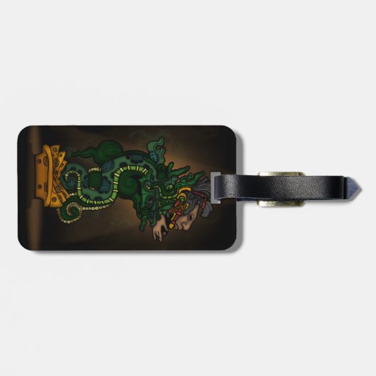 Mayan Serpent God Bagagelabel (Achterkant horizontaal)