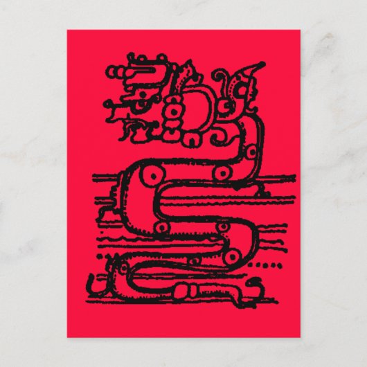 MAYAN SERPENT GOD BRIEFKAART (Voorkant)