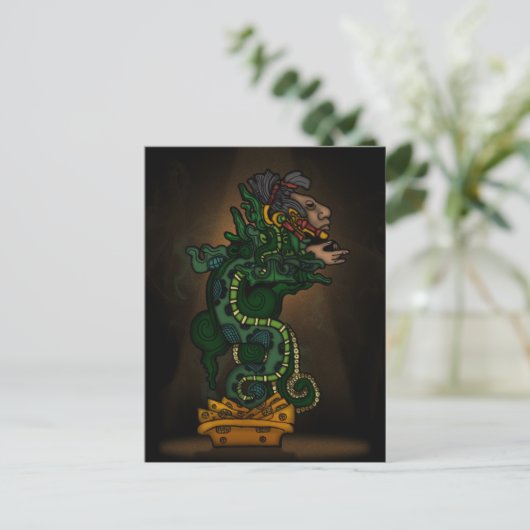Mayan Serpent God Briefkaart (Staand voorkant)
