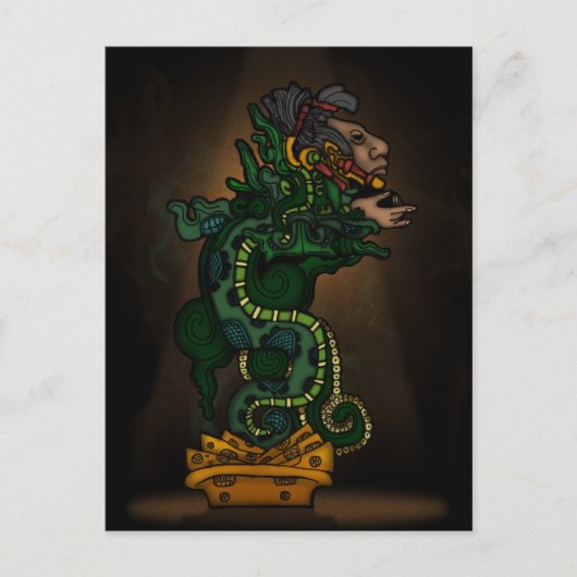 Mayan Serpent God Briefkaart (Voorkant)