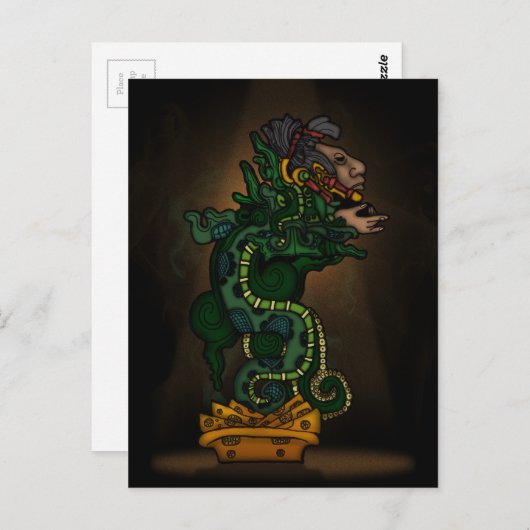 Mayan Serpent God Briefkaart (Voorkant / Achterkant)