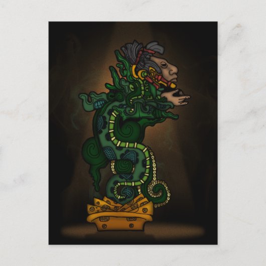 Mayan Serpent God Briefkaart (Voorkant)