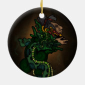 Mayan Serpent God Keramisch Ornament (Achterkant)