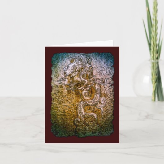 Mayan Serpent God Mexican Art Greeting Cards Kaart (Voorkant)