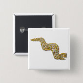Mayan Serpent-gold Vierkante Button 5,1 Cm (Voorkant /achterkant)