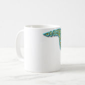 Mayan Serpent-turquoise en gold Koffiemok (Voorkant links)