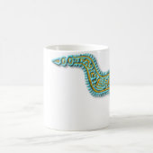 Mayan Serpent-turquoise en gold Koffiemok (Center)