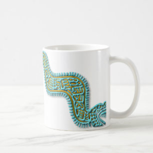 Mayan Serpent-turquoise en gold Koffiemok