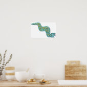 Mayan Serpent-turquoise en gold Poster (Keuken)