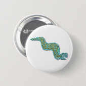 Mayan Serpent-turquoise en gold Ronde Button 5,7 Cm (Voorkant /achterkant)