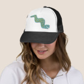 Mayan Serpent-turquoise en gold Trucker Pet (In situ)