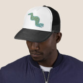 Mayan Serpent-turquoise en gold Trucker Pet (In situ)